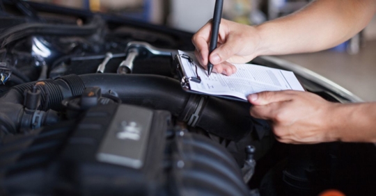 Man working on a car